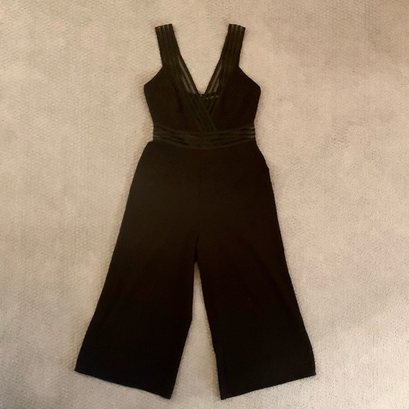 NASTY GAL Black Stretchy Fitted Jumpsuit Long Torso Cropped Pant - Picture 3 of 8
